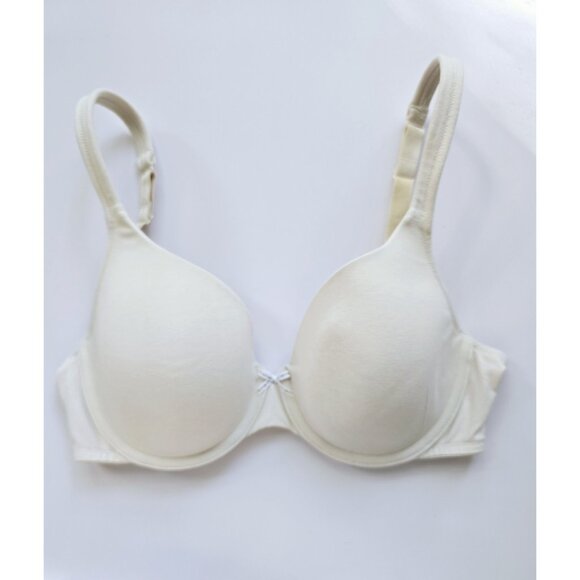 Cacique Cotton Blend Lightly Lined Underwire Beige Molded Bra 34DD - Picture 1 of 10